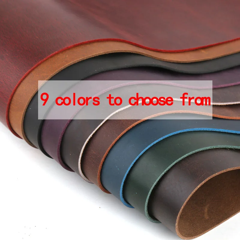 Crazy Horse Genuine Cowhide Leather – Top Layer DIY Fabric, Stiff Retro Color-Changing Leather 4