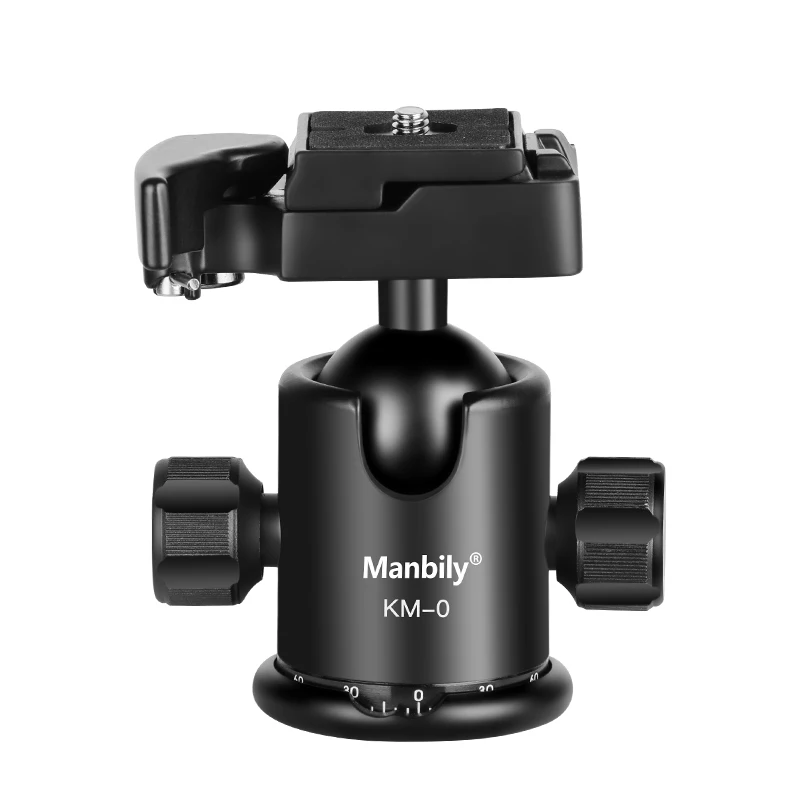 Manbily KM0 Professional Camera Ball Head Ballhead Tripod Head Panoramic Sliding Rail with Manfrotto 200PL-14 Clamp tripod ball head