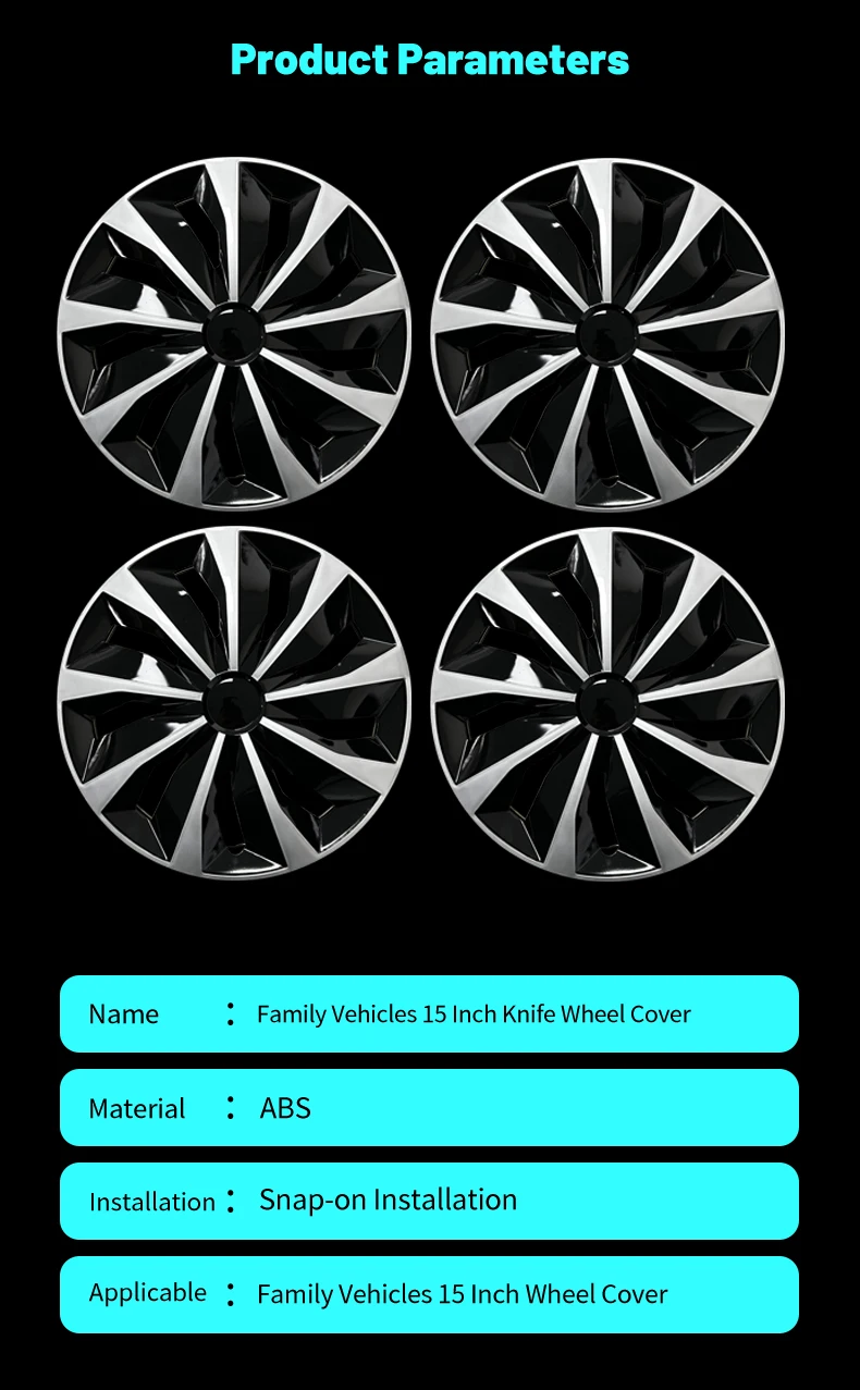 4PCS für 2010–2021 Fahrzeug Ersatz Radkappe Vollrand Abdeckung Zubehör 15 Zoll Rad Radkappen Automobil Radkappe für 207 – Detail 12