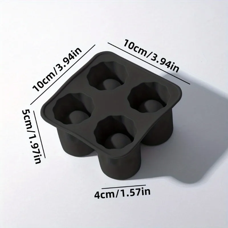 Ice Cube Trays 4-Hole Design Reusable for Whiskey and Cocktail Ice DIY Ice Making Mold Ideal Bar Accessory Suitable for Desserts