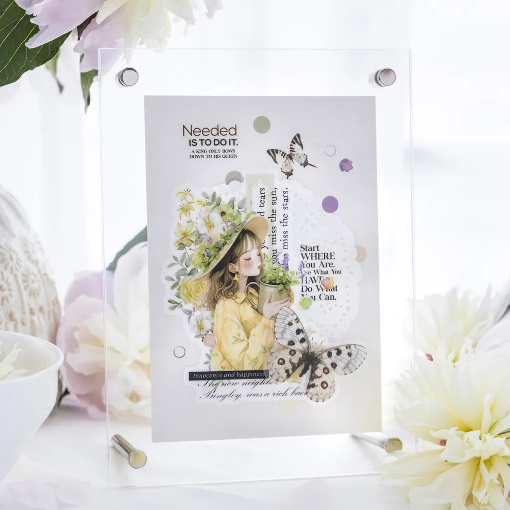 50 Natuurlijke Bloemenstickers - Aesthetic Stickers Voor Scrapbooking, Journaling & Fotoalbums | Zelfklevende Decoratie Voor DIY Projecten