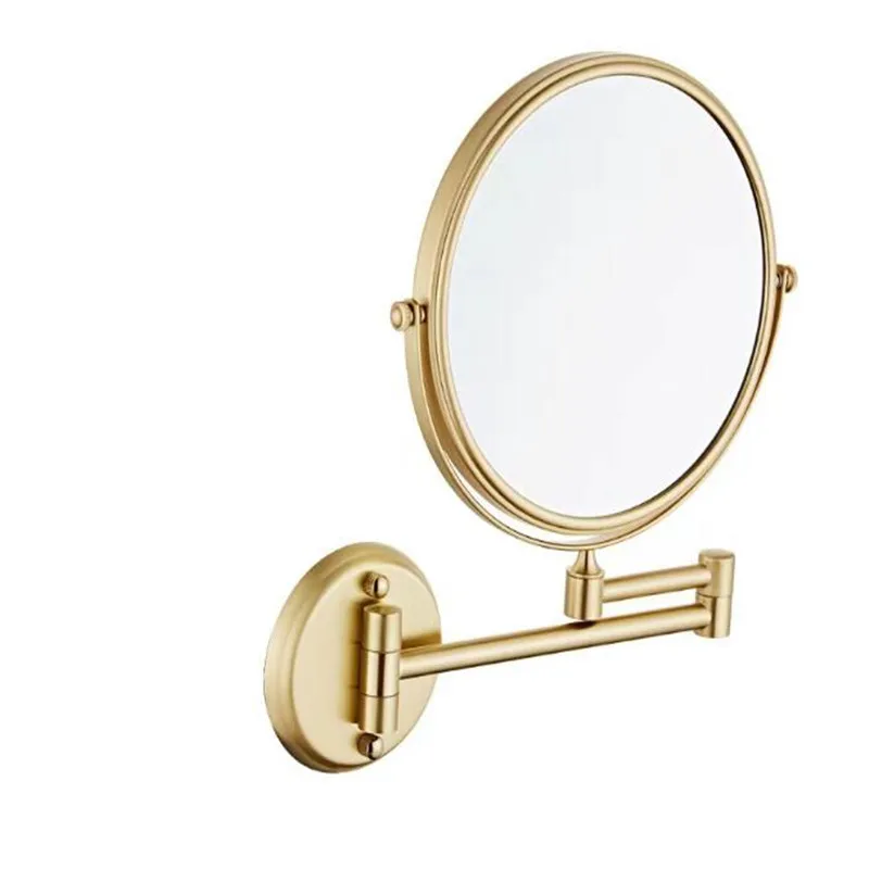 Antique bathroom folding makeup sided mirror retractable folding magnifier beauty mirror Rose gold