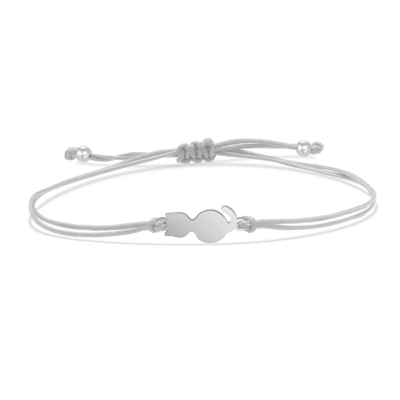 Gold-plated Stainless Steel Delicate Polished Cute Cat Charm Bracelet Women Fashion Red String - PeticaDeals