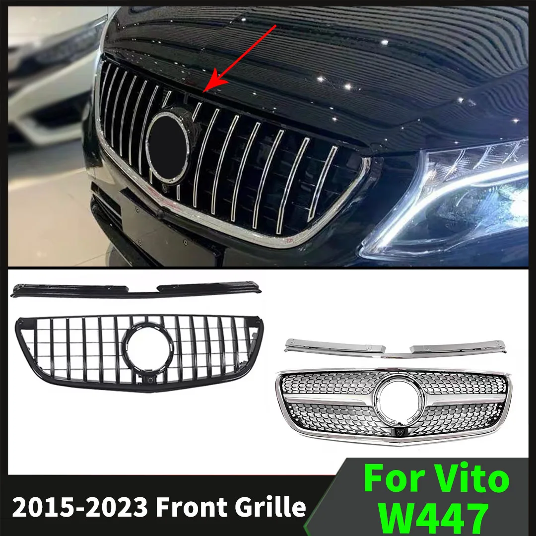 

Front Inlet Grille Bumper Grill Middle Grid Mesh Tuning Part For Mercedes Benz Vito W447 2015-2023 Diamond GT Style Modification
