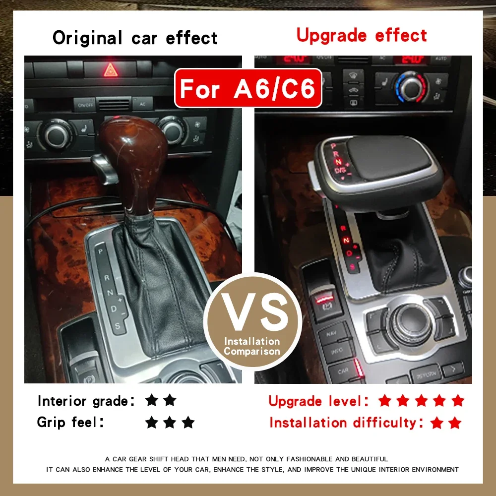 Gear Shift Knob Stick For Audi A6 C6 C7 A4 B8 S6 A7 A5 8t Q5 8r Q7 4L A3 8P S5 S