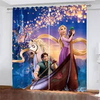 The Prince and Princess Belle Window Curtain 3D Print Blackout Curtains Living Room Bedroom Decor Custom Kids Gift 1