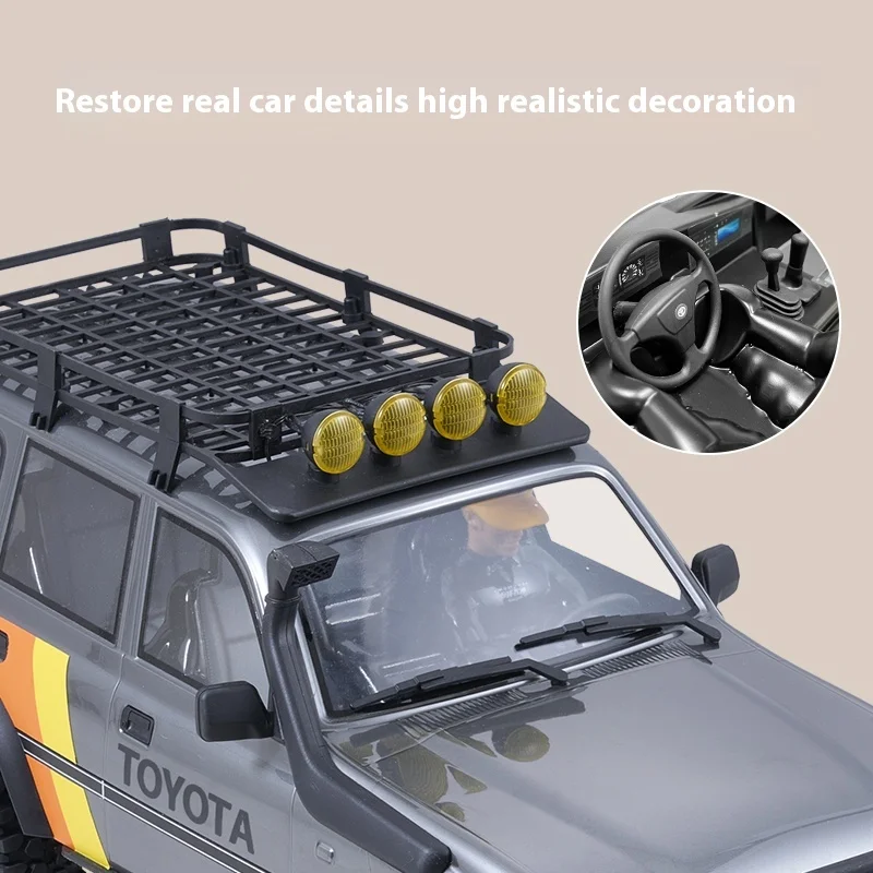 Fms New 1/10 Fcx10 Toyota Land Cruiser Lc80 Four-Wheel Drive Off-Road Climbing Vehicle Dual Speed Linkage Light Group Boy Gift 4