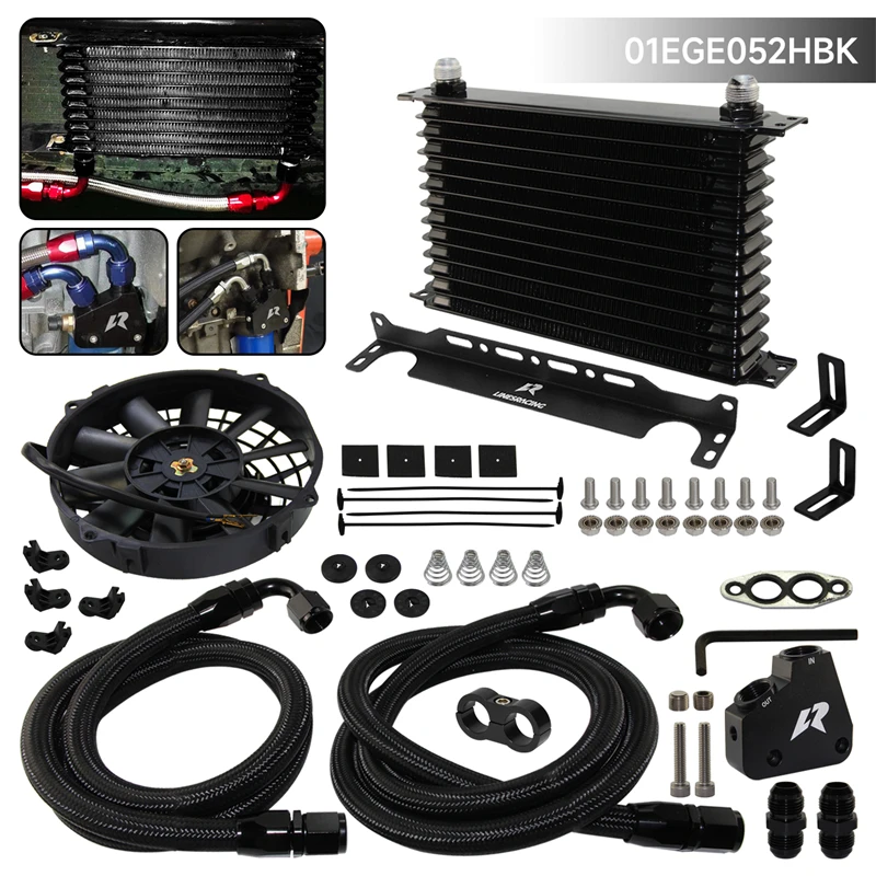 

7" Electric Fan Kit Oil Cooler w/ Bracket 10/13/15/19 Row For Chevrolet Camaro GM LS1 LS2 LS3 LS6 LS7 LS9 1999-2007 Black