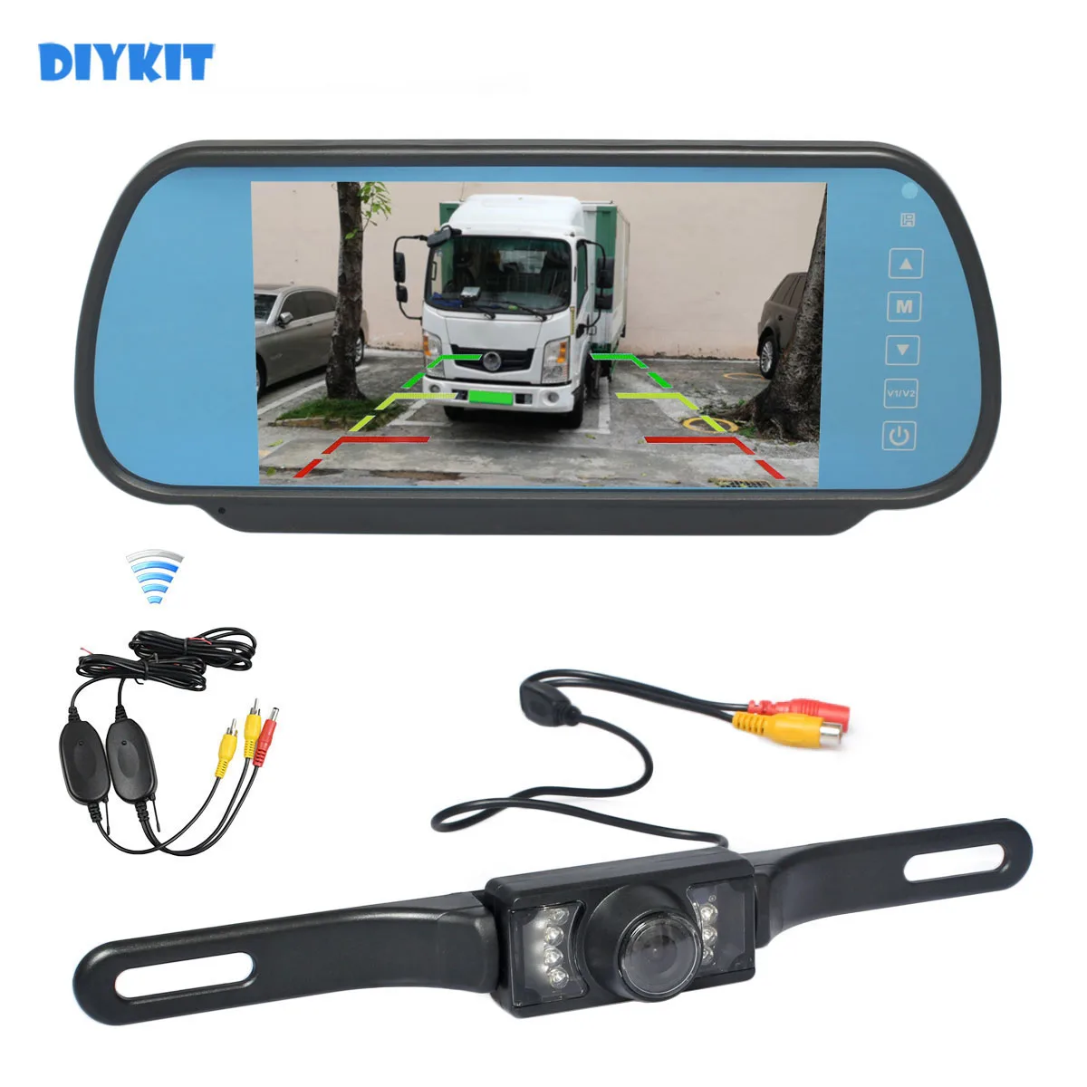 diykit-camera-de-estacionamento-sem-fio-visao-noturna-infravermelho-monitor-para-espelho-retrovisor-de-7-polegadas