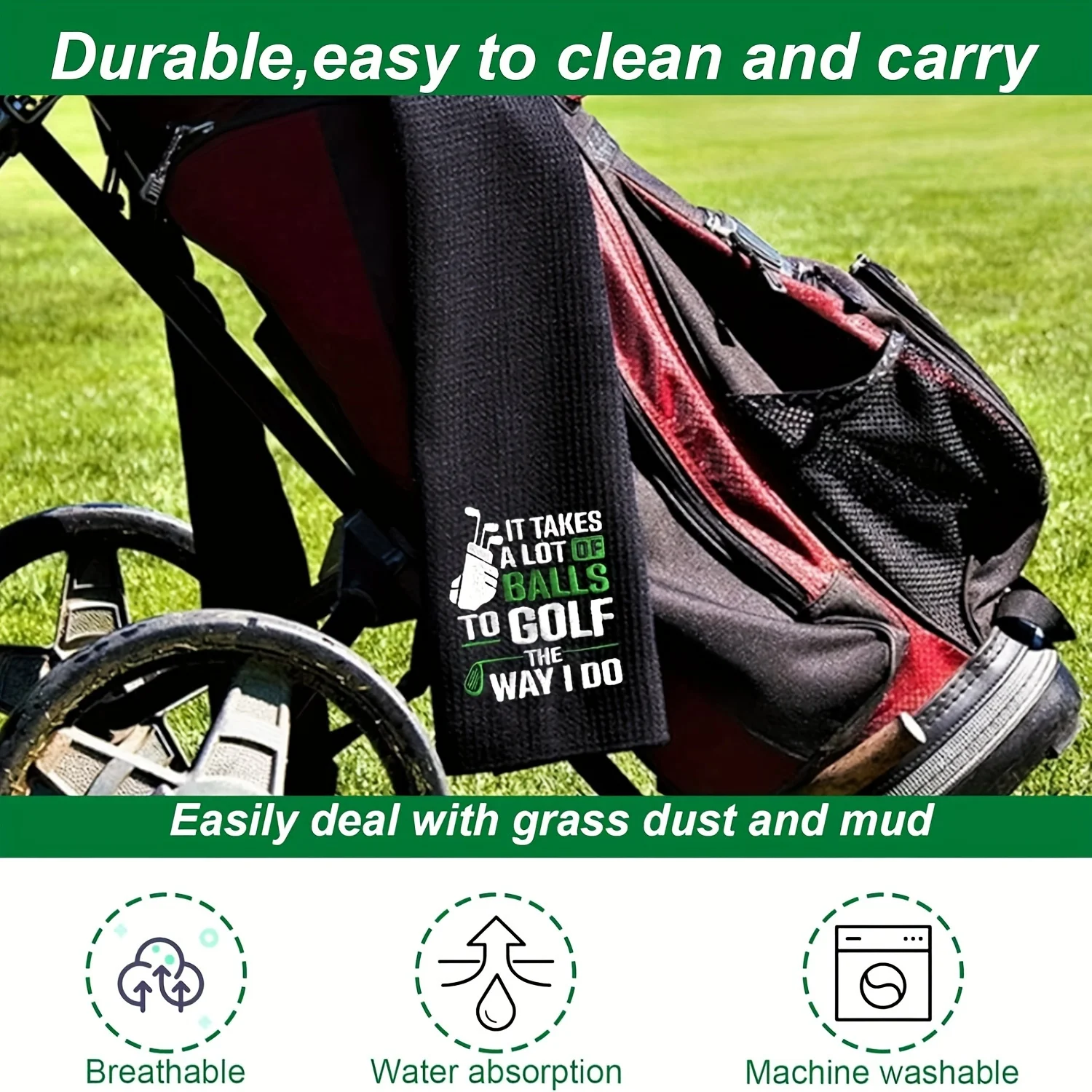 Funny Microfiber Premium Golf Towel Embroidered Golf Towels Bags Men&Women Accessories Men Golfers golf towel