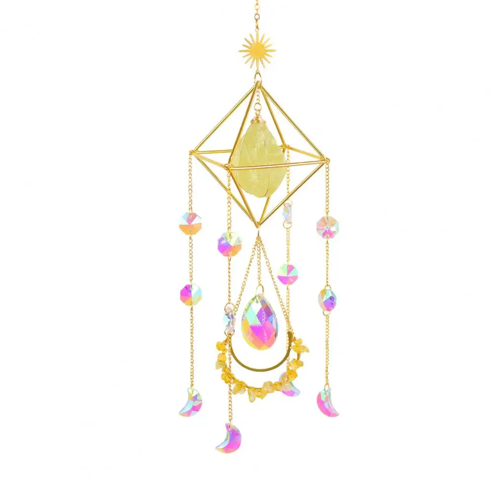Big Crystal Wind Chime Prism Sun Catchers Windbell Practical Layout Props Hanging Ornament Wall Pendant Long Lasting  Delicate