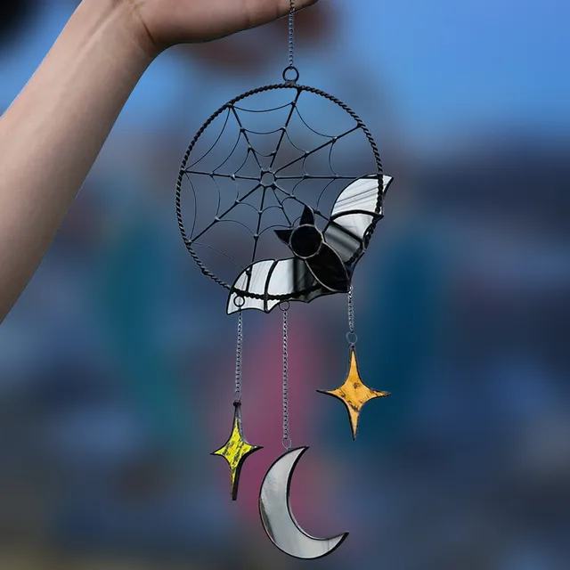 Kreatív Szél Csengő Halloween Dekorációk Gótikus Denevér Hold Csillag Lógó Dísz Ablak Fal Medálok Üdülési Party Dekorok - Image 2