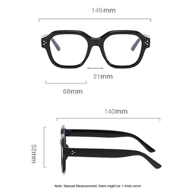 Retro Korea Style Eyeglasses Frame Student Transparent Oversized Computer Glasses Women Men Blue Light Blocking