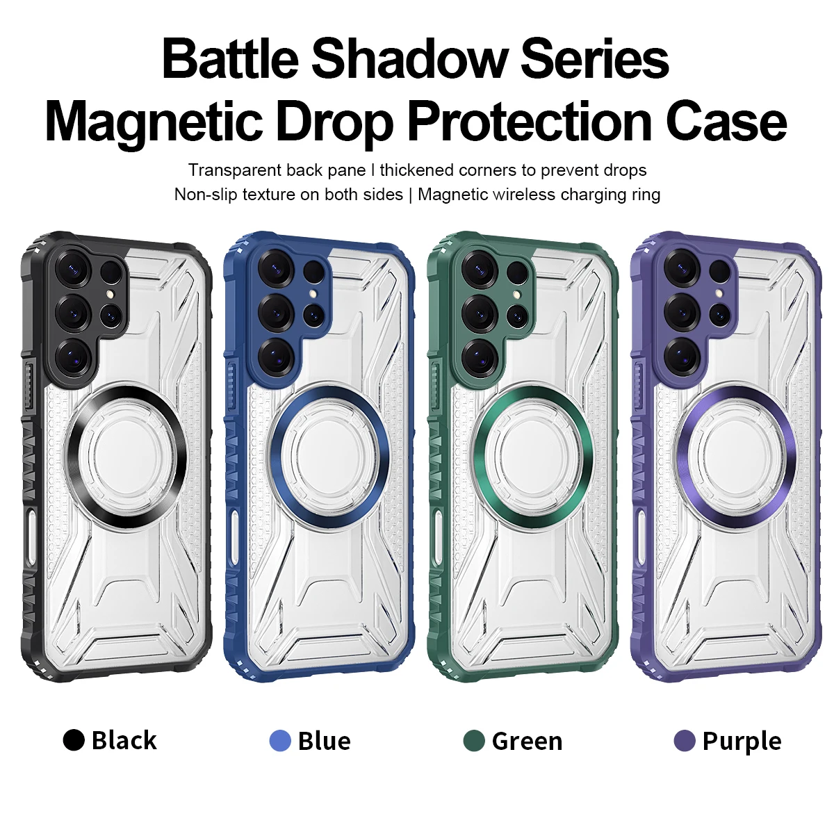 Magnetic Shockproof Anti-Slip Clear Case with MagSafe and All-Round Camera Protection