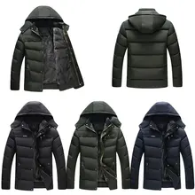 

Men Coat 6 Size Winter Cotton Padded Jacket Oversize Husband Hood Parka Outerwear Thick Warm Fleece Hooded Fur Lined Padded Coat