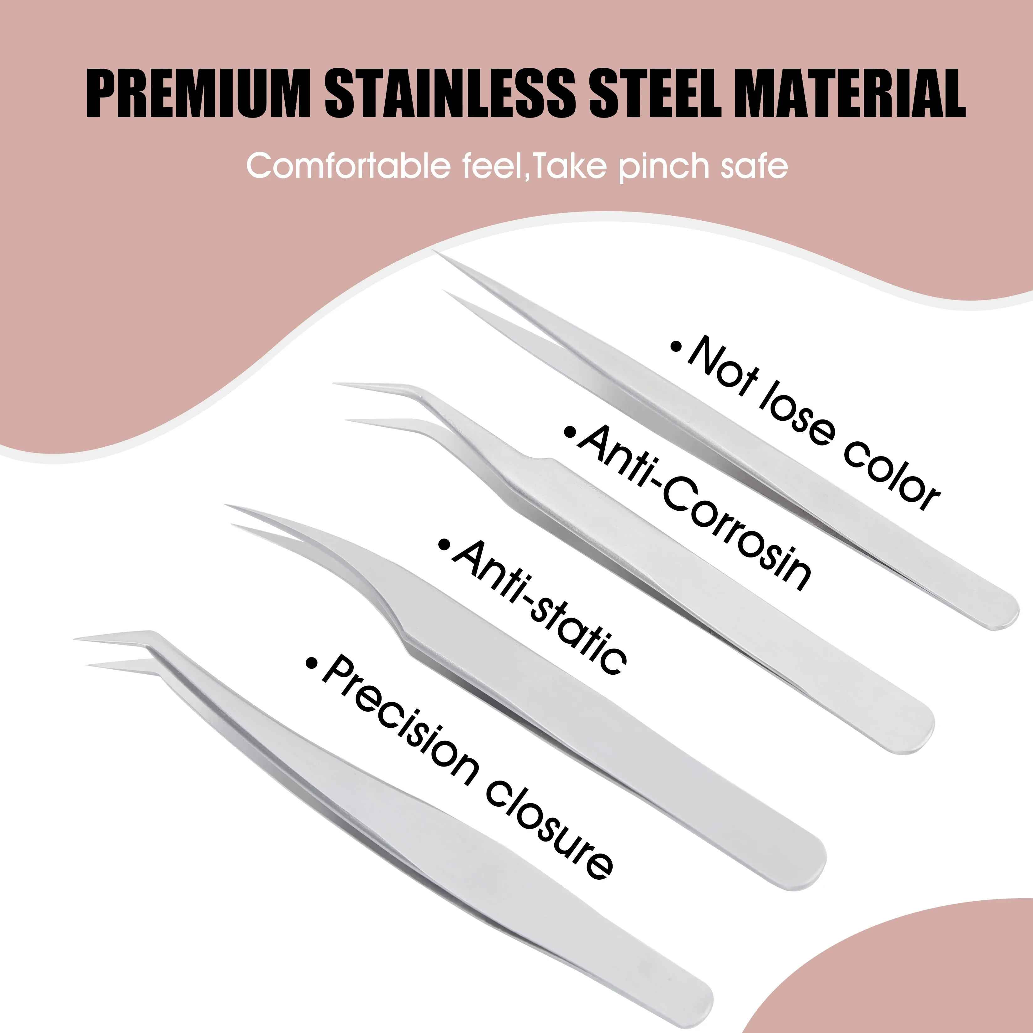 MASSCAKU 1pcs set for eyelash extension professional tweezers Makeup Tools Easy to Use Ergonomically Comfortable to Grip 2