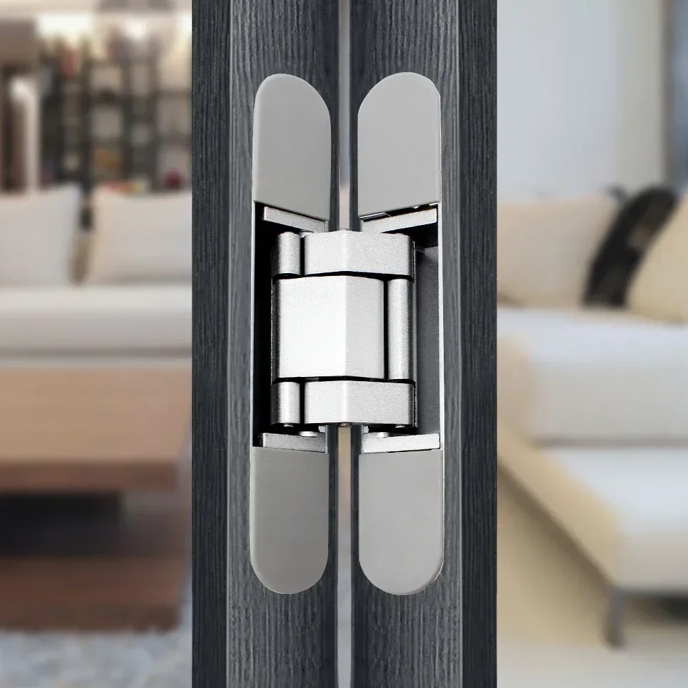 1PCS Interior  Wood Door Hidden Hinge 180 Degree 3D Adjustable Zinc Alloy Invisible Hinge