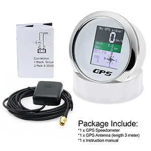 85mm Digital GPS Speedometer Odometer with GPS Antenna TFT Screen IP67 Waterproof Voltmeter for 12V 24V Boat Car Motorcycle speed gauges speed meter