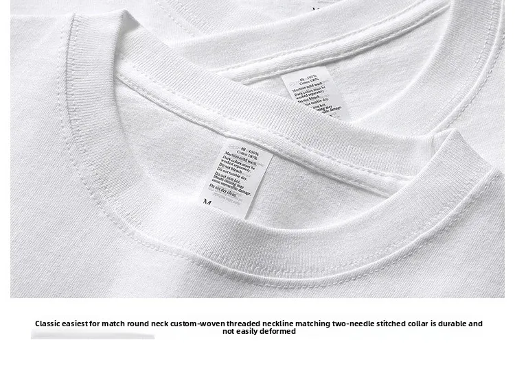 300G Heavy-duty Lange ärmeln Herbst T-shirt männer Reine Baumwolle Rundhals Reine Weiß Amerikanischen Lose Bodenbildung hemd Frauen – Detail 4