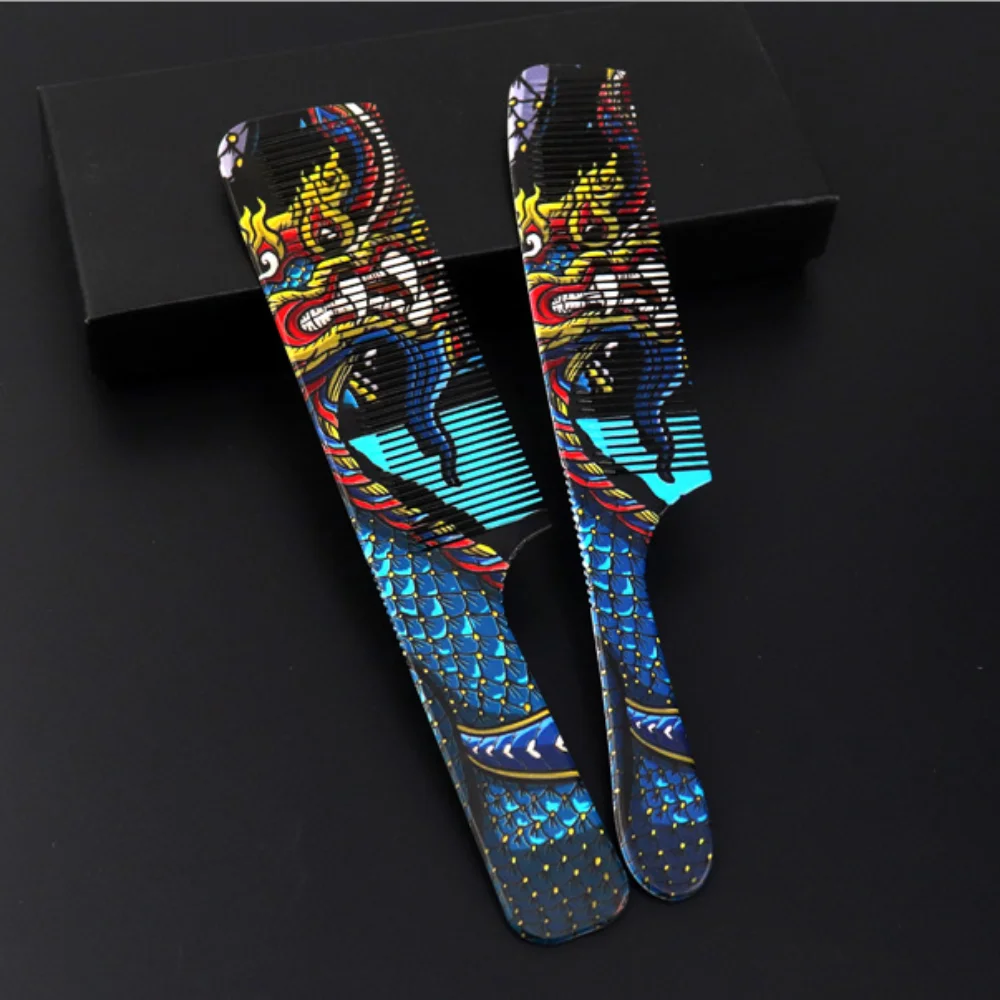 Durable Plastic Haircut Comb Dragon Scale Colorful Hair Clipper Comb Hair Styling Tools Grooming Pointed Tail Comb Hairstylist