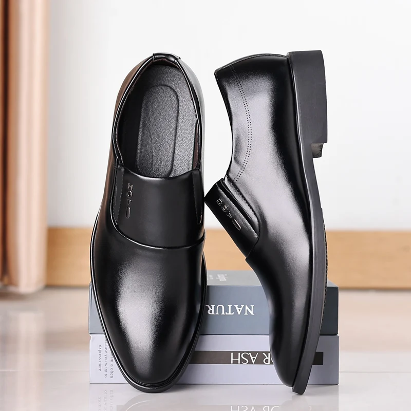 High Quality Leather Men Casual Shoes Comfortable Men Loafers Light Formal Men Dress Shoes Breathable Slip on Men Driving Shoes 4