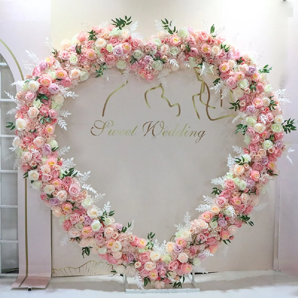 

New Wedding Arch props heart-shaped wreath stand LOVE background stand decoration stage Ceremony decoration