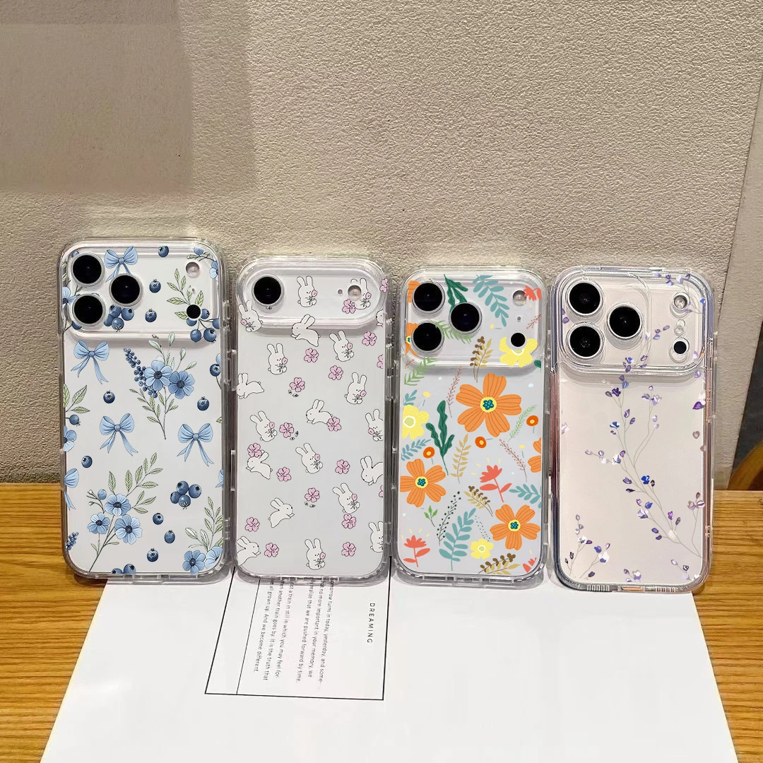 Chic Clear Floral TPU Phone Case with Flower Design