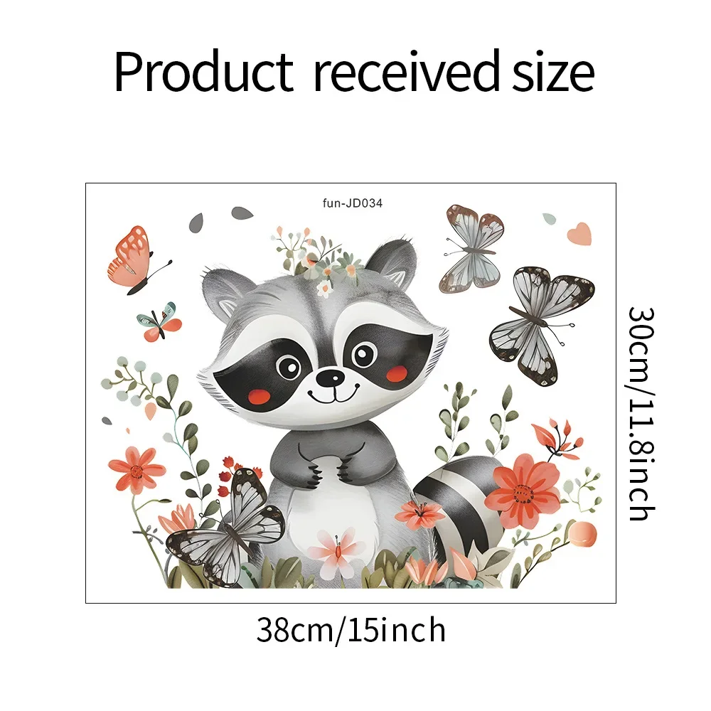 Cartoon Cute Little Raccoon Glass Window Home Landscaping Decoration Electrostatic Uv Window Sticker 1PCS