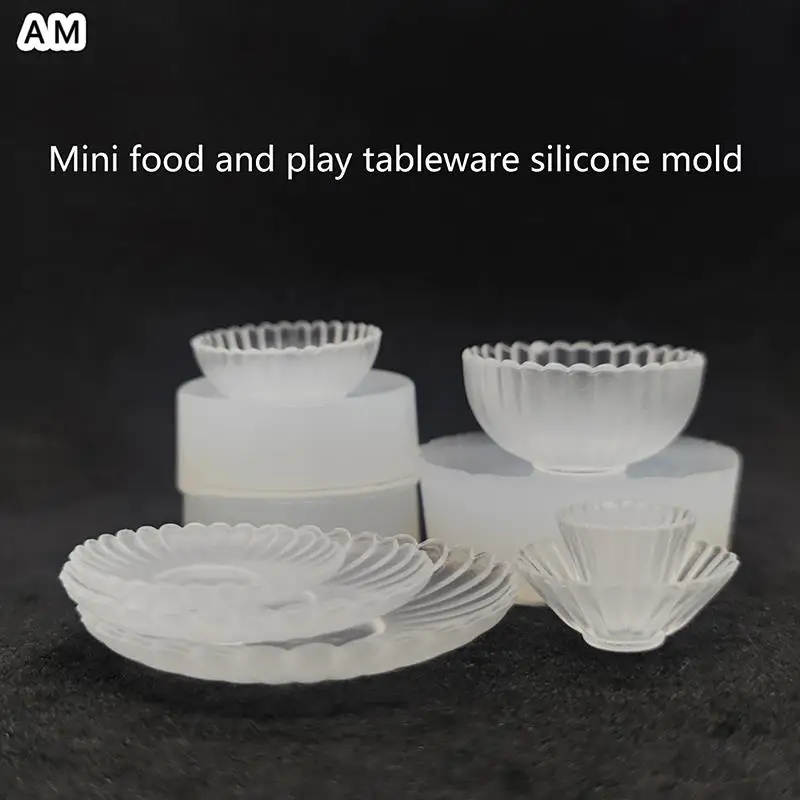 

Dollhouse Silicone Tableware Mold Dollhouse Mini Dish Bowl Model Dolls House Kitchen Toys Accessories