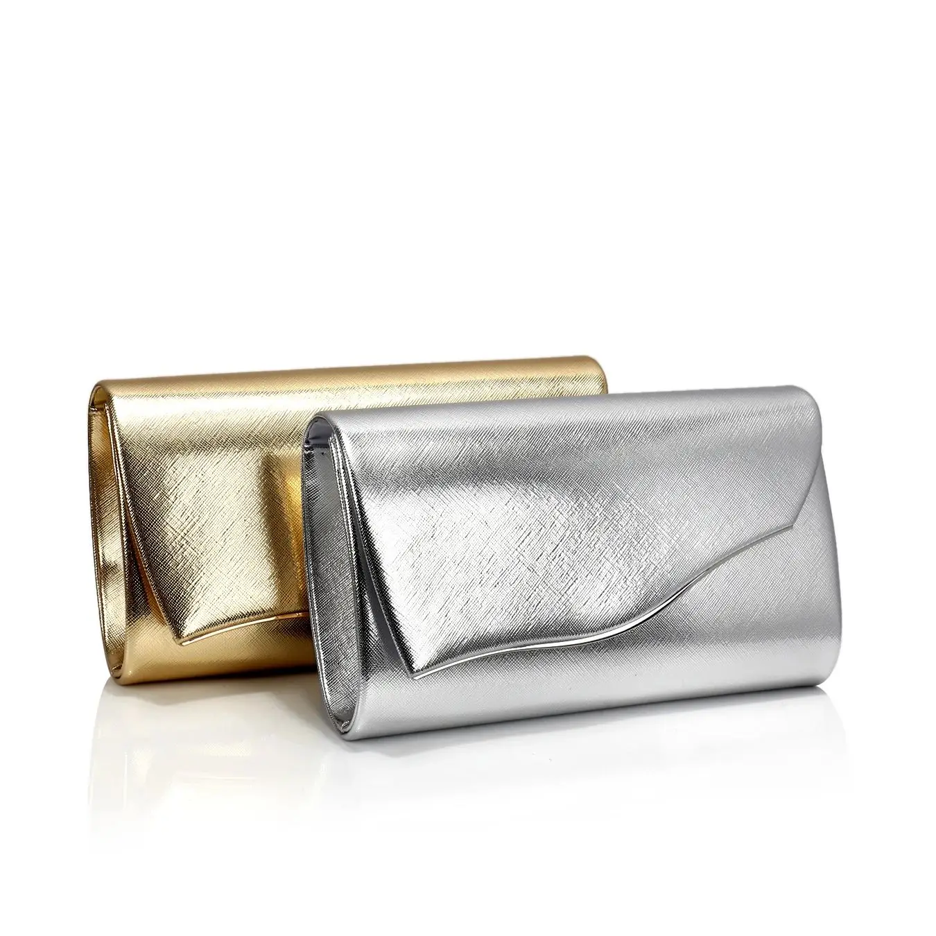 Golden PU Velvet Evening Clutch Handbag for Women