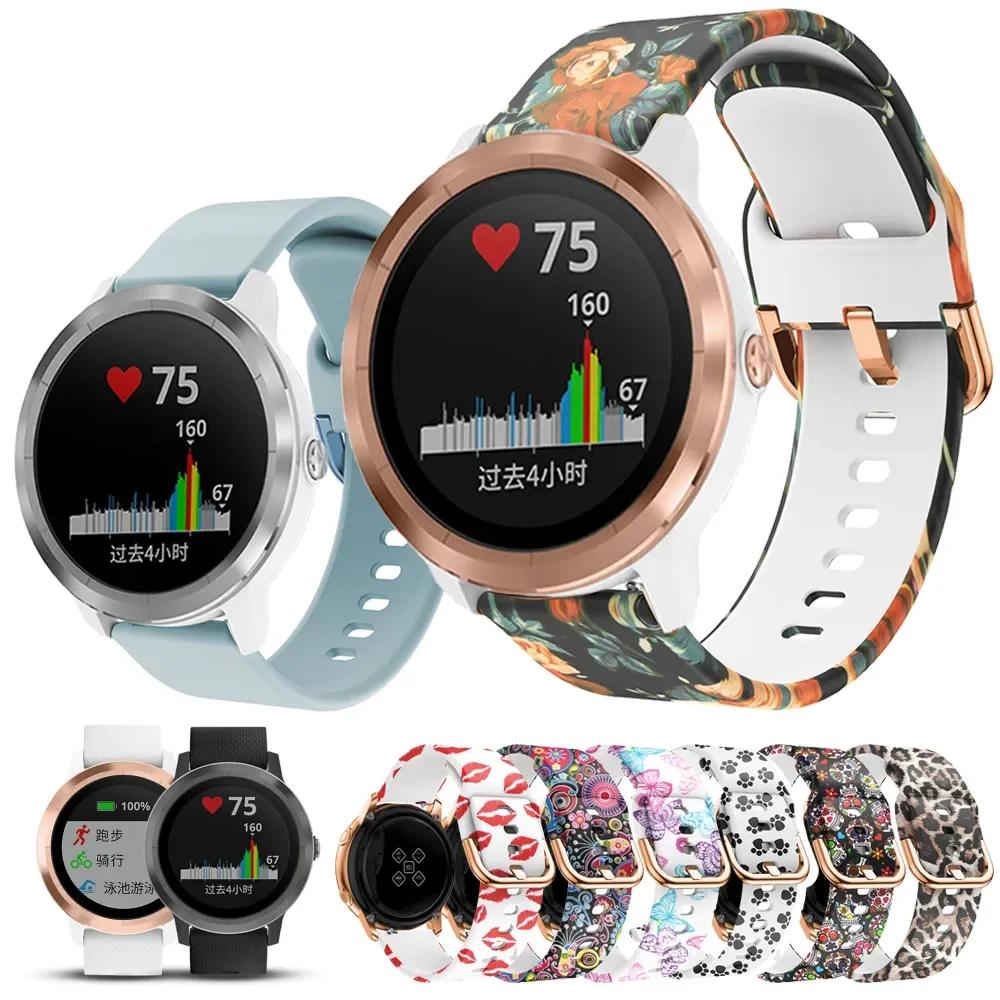 

Silicone Straps For Garmin Vivoactive 3 4 Watch Band For Vivomove HR/Forerunner 645 245M/Venu 2 SQ 20MM 22MM Watchbands Correa