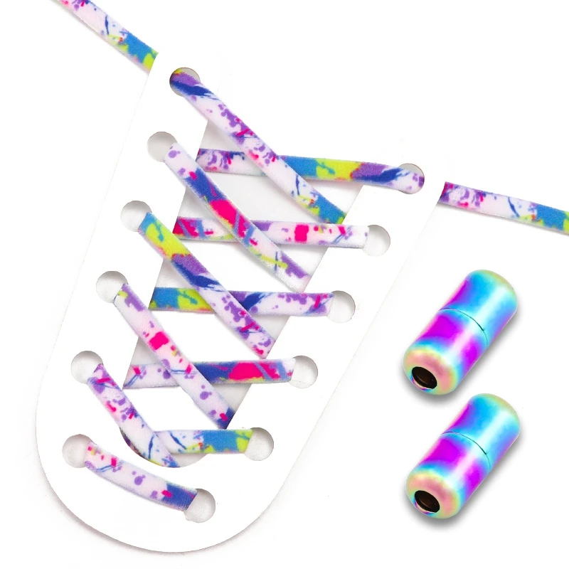 

21 Colors Round Shoe Laces Elastic No Tie Shoelaces For Sneakers Quick On And Off Capsule Lock Lazy Shoes Lace Rubber bands