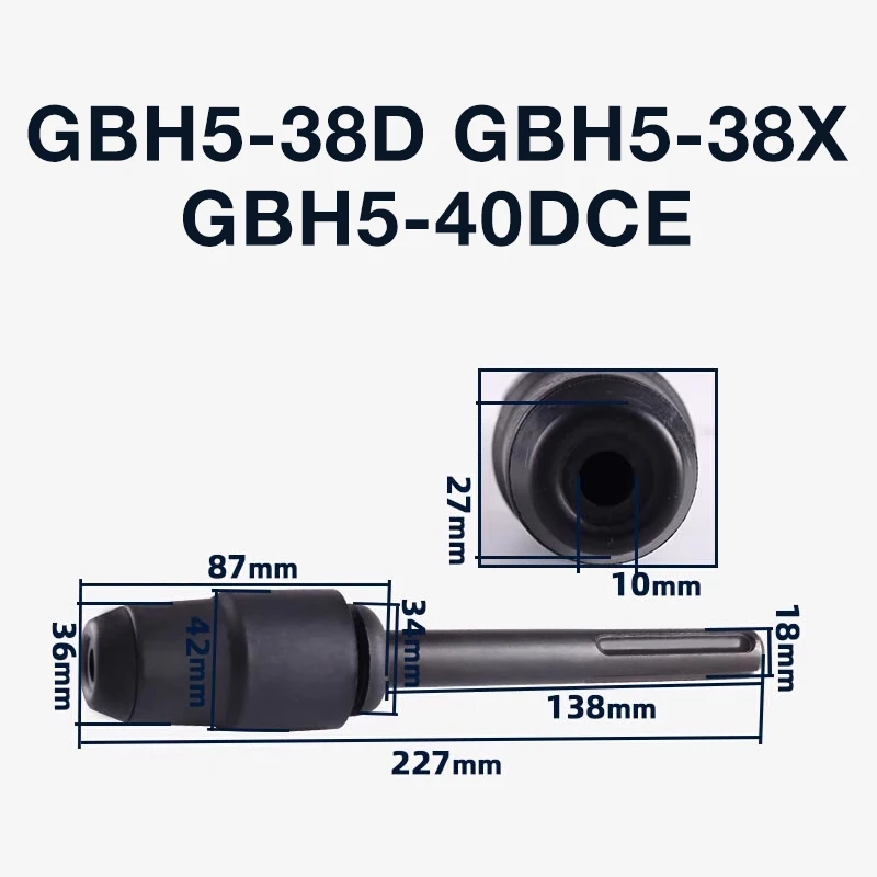 

Linking rod for Bosch GBH5-38D 5-38X 5-40DCE hammer 5-pit to 4-pit round head drill bit linking rod Accessories Replacement
