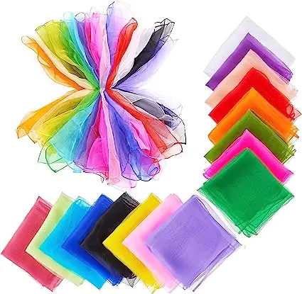 Sensory Scarves Multi-Colour 60cm Dance Sports Scarf Grils Sensory Square Movement Rhythm Band Scarves silk belly dance scarf