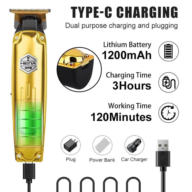 Hair Trimmers for Men Cordless Zerogapped Beard Hair Trimmer with LED Display High-Performance Rechargeable Trimmer for Home Use