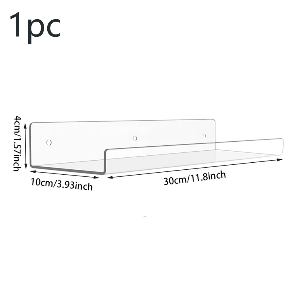 1-5 יחידות מדפים צמודים שקופים מאקריליק לילדים לתליה על הקיר מדף תצוגה לחדר האמבטיה, חדר השינה והמטבח
