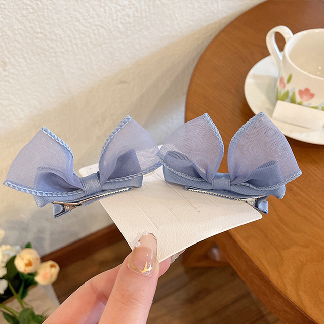 Clips Mesh Bow Hair Clip Three-dimensional Bow Hairclips Side Clips Headwear Hairpins Hair Accessories
