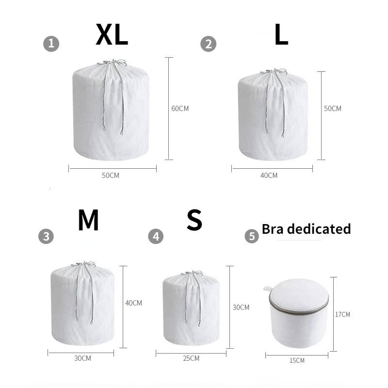 6 Size Drawstring Laundry Bag Clothes Bra Underwear Foldable Mesh Wash Bag Household Classified Clothes Laundry Care Organizer 4