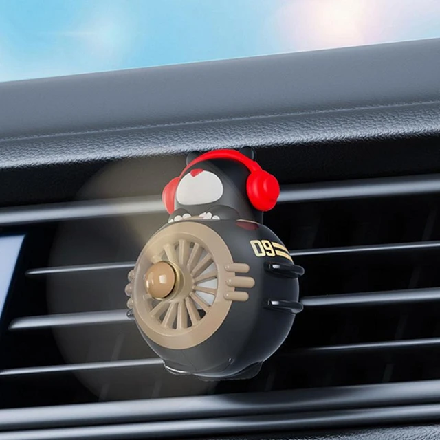 Car Air Freshener Retro Airplane Black Bear,Aromatherapy Car Diffuser Vent  Clip,Christmas New Year Rotating Propeller Car Air Outlet Ornament for Men