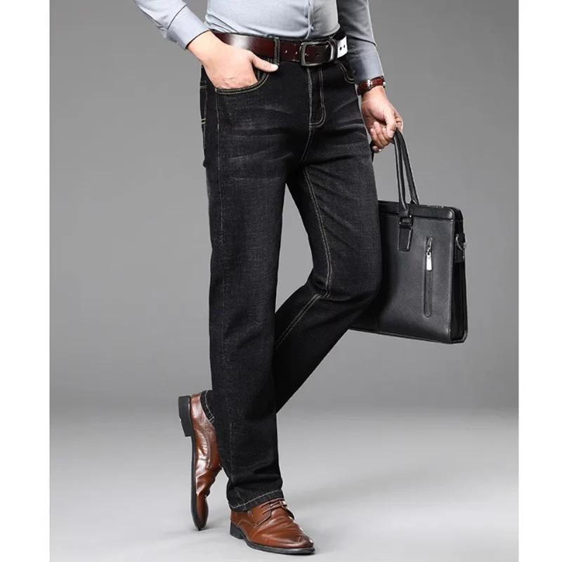 28-40 2024 Autumn/Winter New Men's Jeans High Quality Elastic Thickened Durable Pants with Washed Technology Denim Pants 4