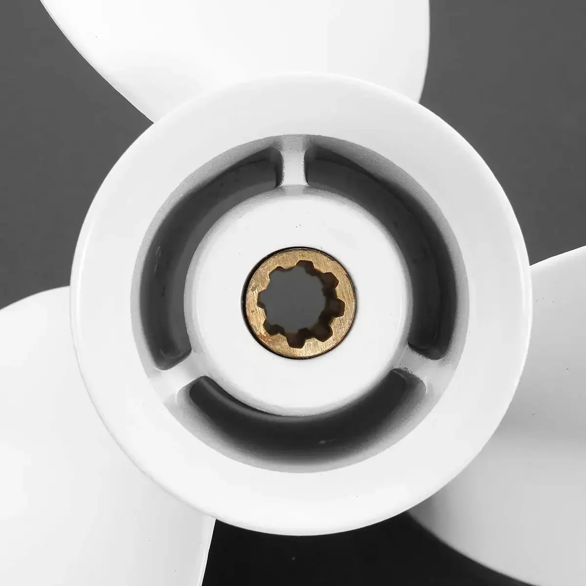 Marine Boat Outboard Propeller 9 1/4 x 8 Aluminum Alloy Right-hand Rotation 3 Blades White For Yamaha 9.9-15-20HP