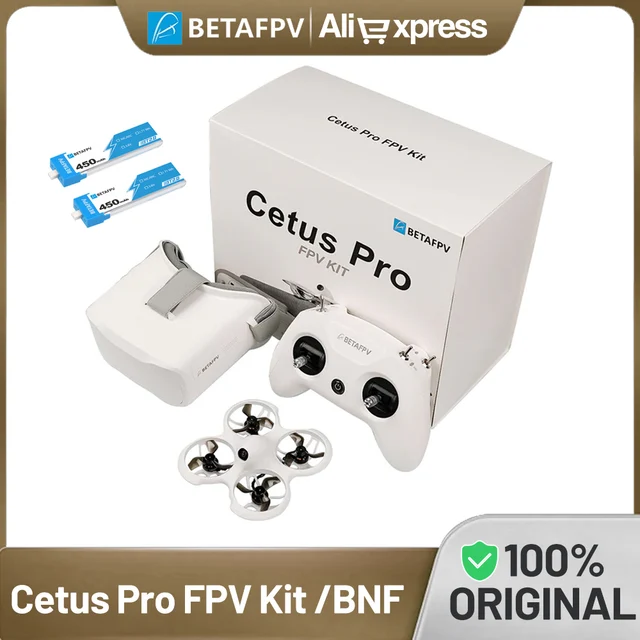 BETAFPV Cetus Pro FPV Kit /BNF Brushless Racing Drone Quadcopter VR02 Goggles Literadio2 SE Transmitter BT2.0 450mah 1S Battery 1