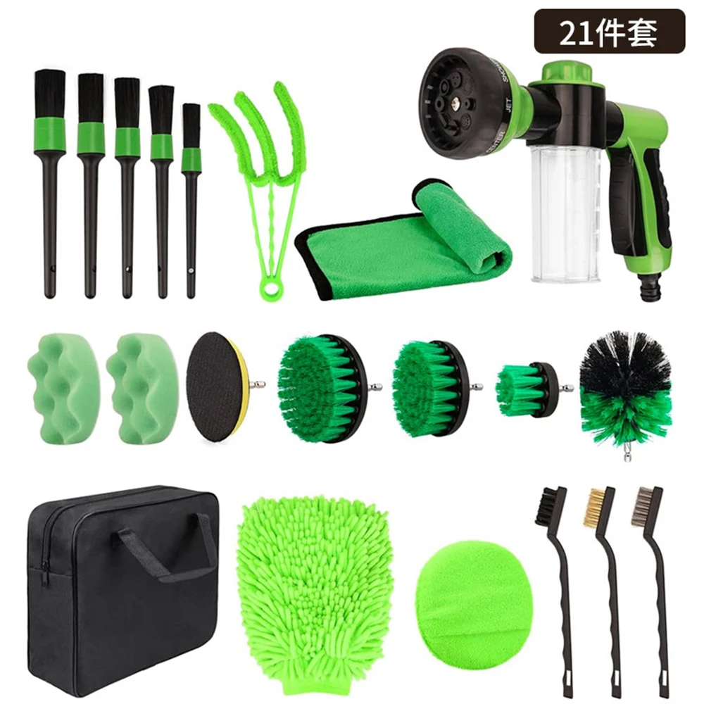 21PCS Car Interior Detailing Kit with High Power Handheld Brush Car  Cleaning Kit Detailing Brush Set Windshield Cleaning - AliExpress