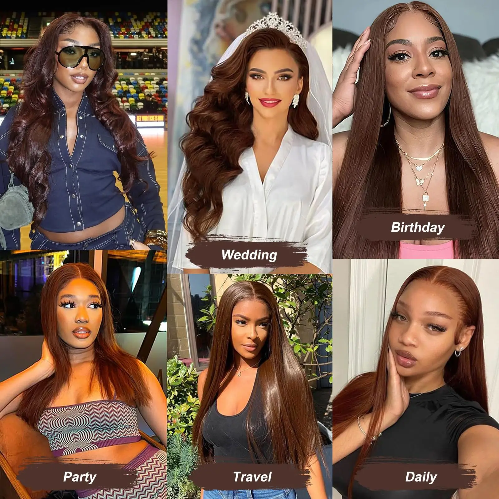 13x4 Chocolate Brown Straight Lace Front Wigs Human Hair 13x6 Transparent HD Lace Frontal Wig Pre Plucked Brown Bleached Wigs