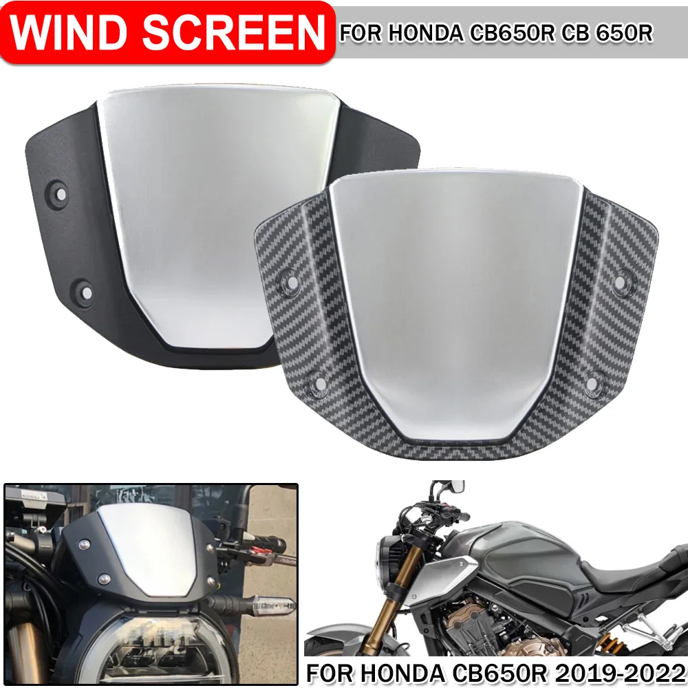 

Motorcycle Windscreen Front Windshield With Bracket Wind Deflector Visor For Honda CB650R 2019 2020 2021 2022 2023 CB1000R 2018