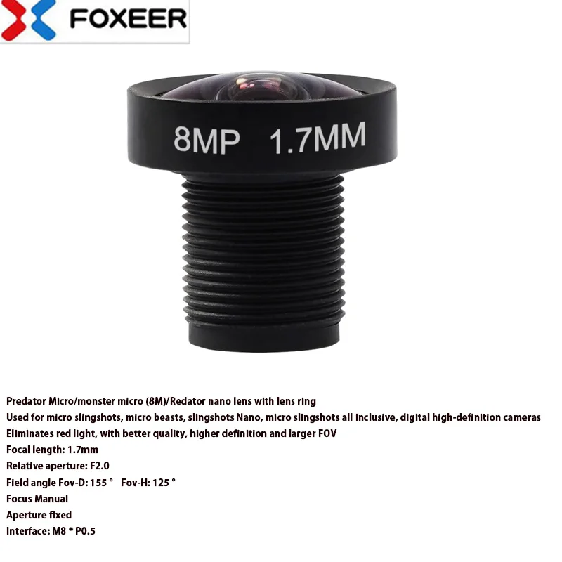 Objectif Caméra FPV Foxeer M8/M12 2.1mm Grand Angle pour Drone