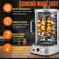 Vertical Rotisserie Oven Grill - Countertop Shawarma Machine Kebab Electric Cooker Rotating Oven, Stainless Steel Roaster w/Bake 2