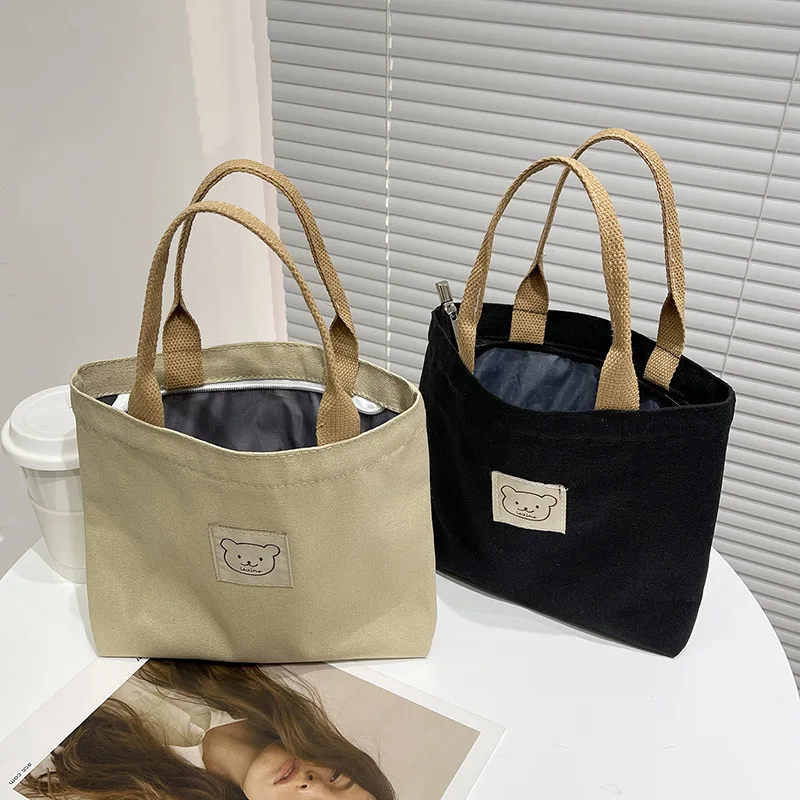 Women Bag New Niche Japanese Canvas Handbag Large-capacity Work Commuting Lunch Bag Simple and Versatile Storage Bag Tote Bag