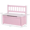 Kids 2-in-1 Wooden Toy Storage Box Seat Bench Storage Chest w/ Pneumatic Rod 3