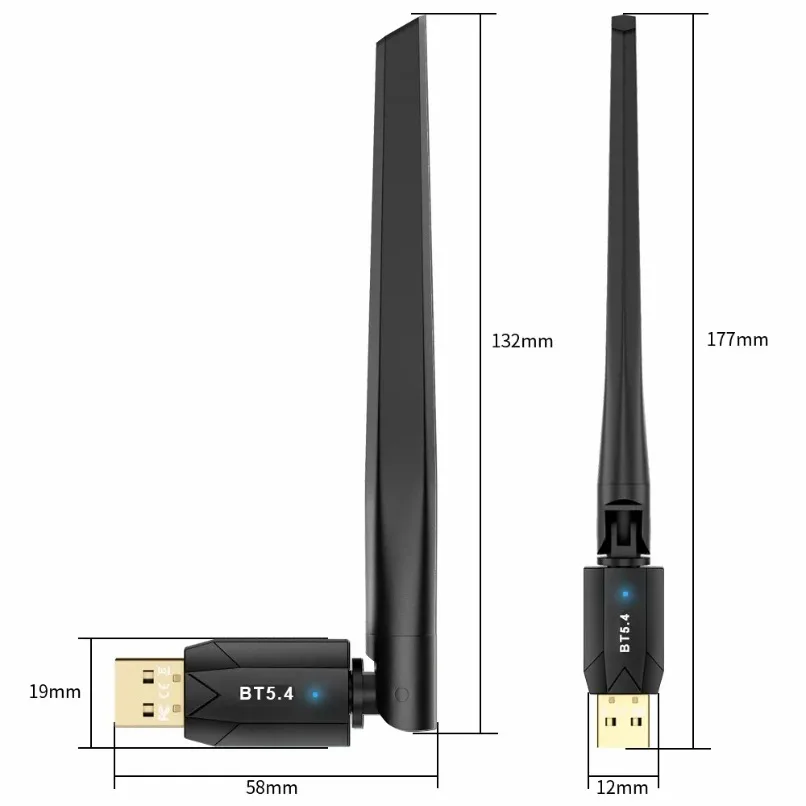 VIKEFON 블루투스 5.4 USB 동글 어댑터 150M 장거리 HiFi 사운드 (윈도우 8.1, 10, 11 PC, 노트북, 데스크탑 액세서리, 일상 사용)